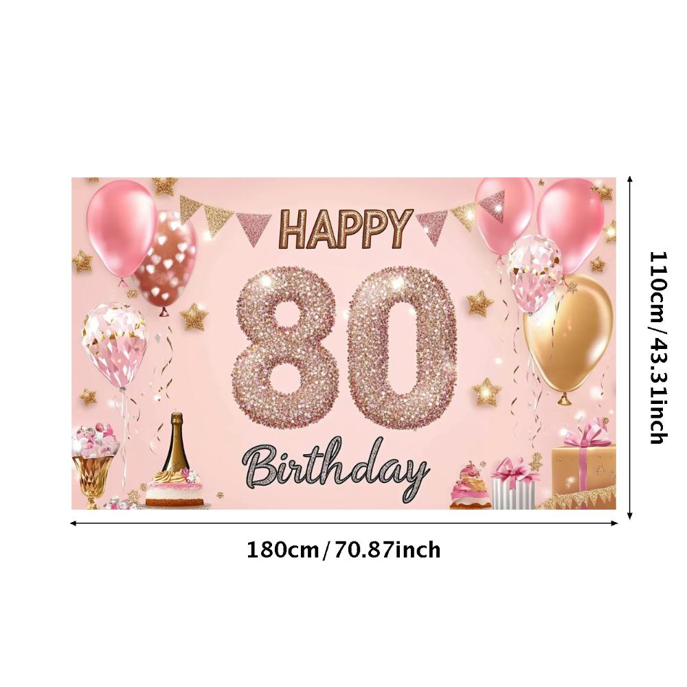 Birthday Decorations Elegant Custom Banner Birthday Backdrop Glitter Mitzvah Backdrop For Photo Shoot Party