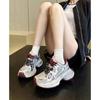 Leather Platform Dad Shoes Women's 2025 Autumn New Korean Version Breathable and Versatile Small Casual Retro Sports Shoes
