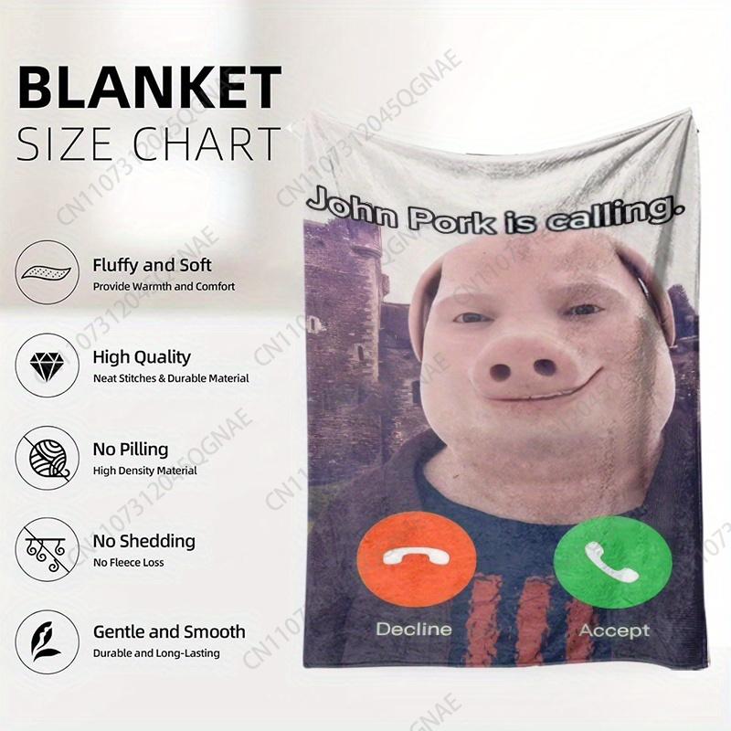 Custom 230Gsm John Pork Call Funny Design High-Definition Print Blanket, Perfect For Living Room, Office, Sofa, Dorm, Travel Bla