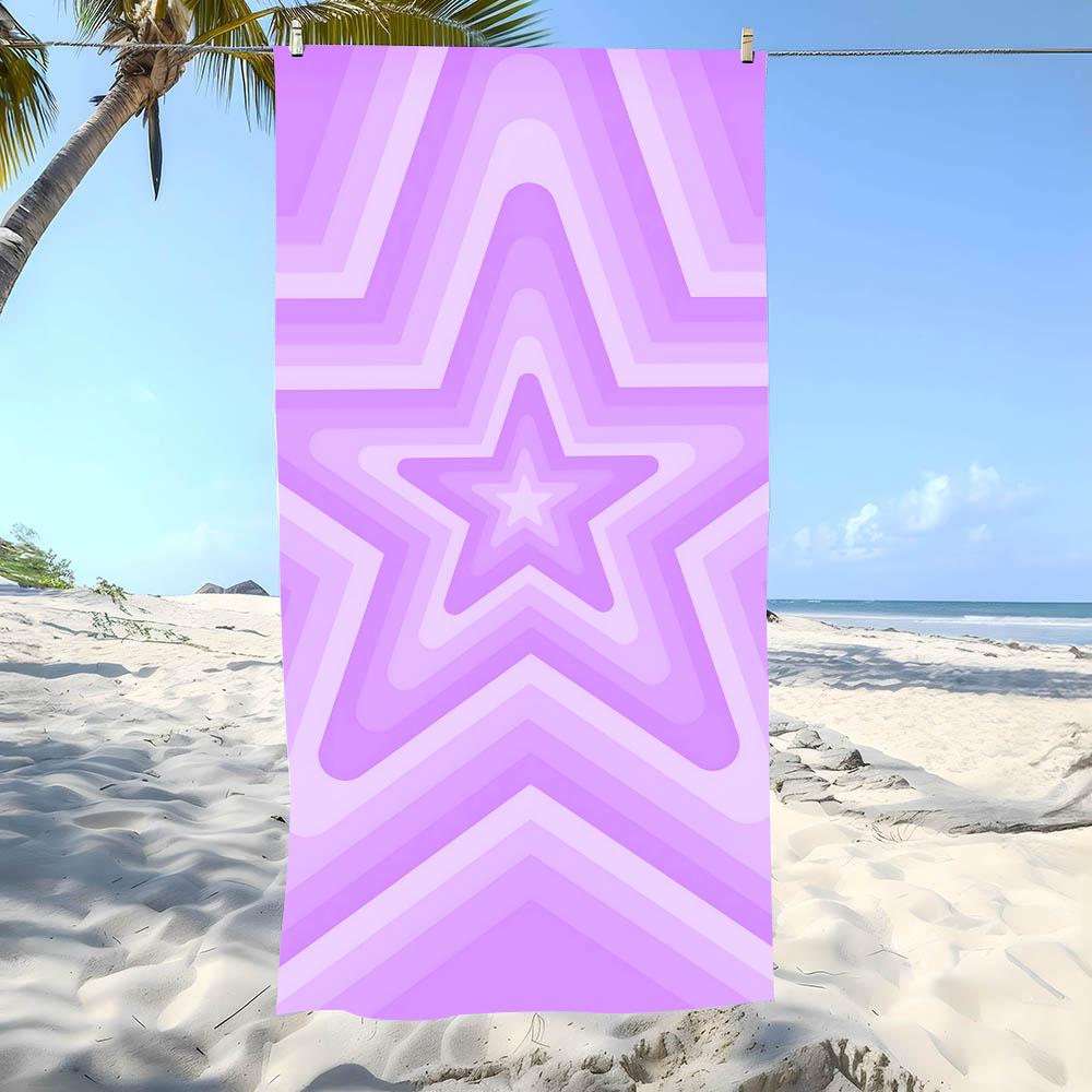 Dreamy Star Pattern Towel Beach Towel Oversized Super Absorbent Soft Swim BeachTowels for Men, Women