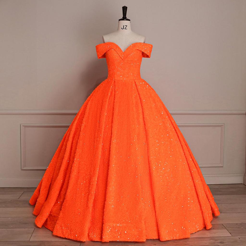 Cross-border Shiny Pitaya Puffy Skirt Wedding & Evening Gown