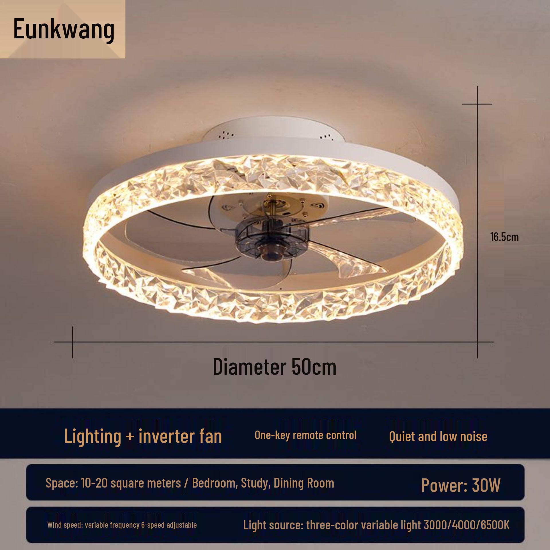 Modern Nordic Ceiling Fan Light for Bedroom, Study, and Dining Room Variable speed remote + stepless dimming