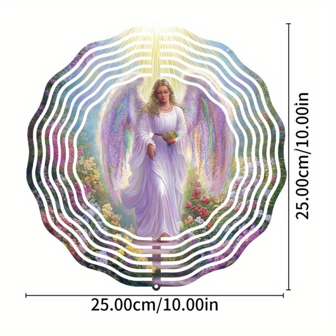 

Металлический ветряной спиннер с цветочным узором - Уличный декор для сада с яркими вращающимися колокольчиками, Кинетическое искусство, работающее от ветра, для Хэллоуина и Дня благодарения 01A