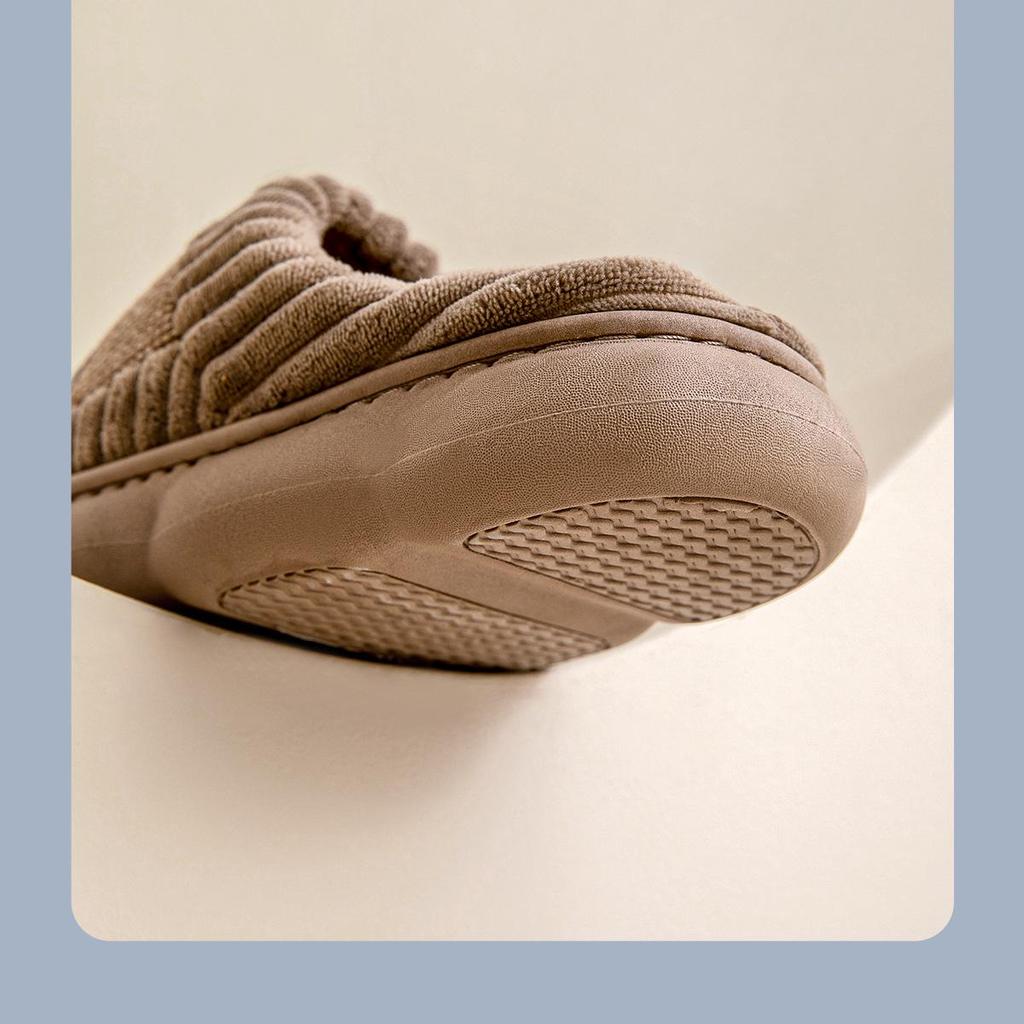 Men's Plus Size Warm Cotton Slippers - Autumn/Winter 2025, Indoor Non-Slip Plush