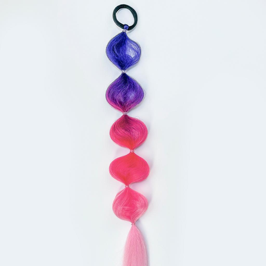Fashion Braid Sweet Hair Ties Girl Gradient Cherry Blossom Powder Twist Long Braid Wig Hairbands Party Dating Hair Accessories