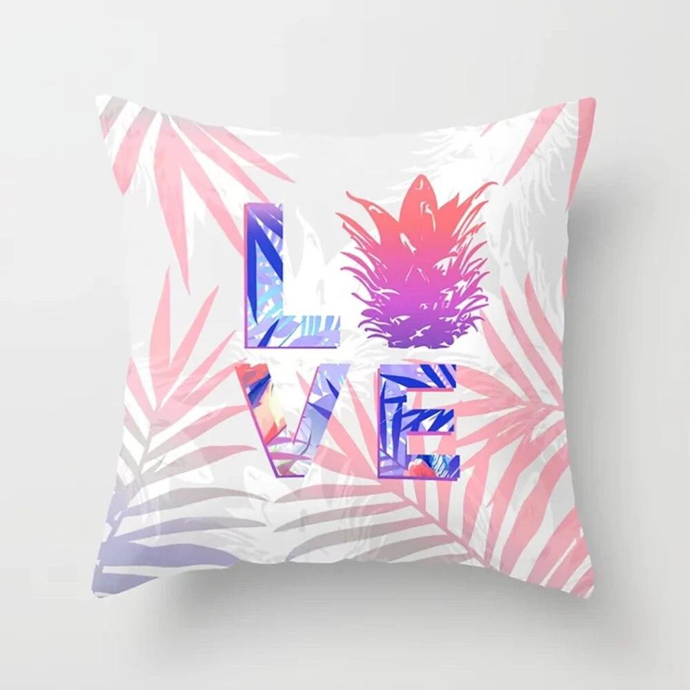 Home Decor Pillowcase Colorful Texture Alphabet Pattern Printed  for Bedroom Living Room
