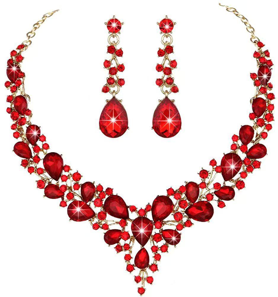 

European & American Teardrop Women s Necklace & Earring Set - Bridal, Wedding, Evening Dress Jewelry