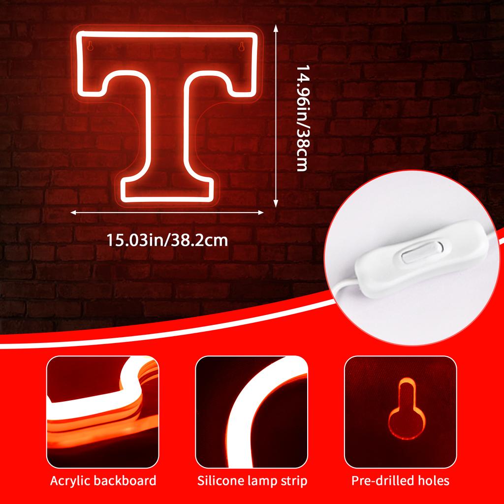 Neon Sign for Wall Decor College T Neon Led Sign for Bedroom Light Up Signs for Dorm Decaration for College Students Room