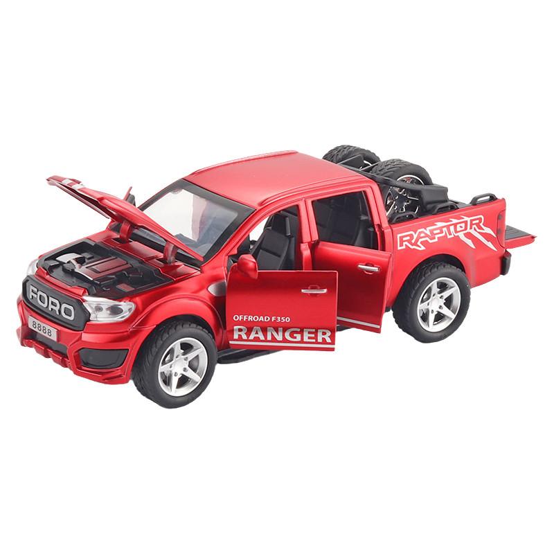 Raptor Ford F350 Alloy Diecast Car Model Sound Light Pull Back Car Gift Toy