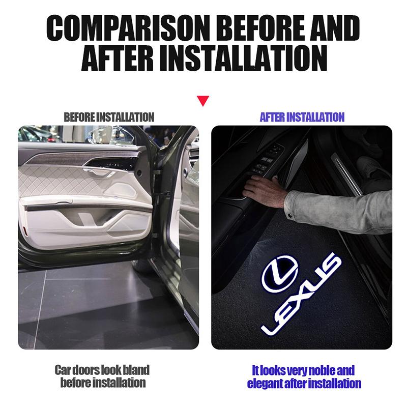 2 Stück LED Willkommensleuchten Auto Tür Emblem Projektor Lampen Für Lexus LS LC RZ IS350 ES300 GS350 CT200h GX460 LX570 RX500h NX300 LM