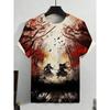 T-shirt Nouveau Style Japonais Encre Samouraï Impression 3D T-shirt Hommes Femmes Mode Hip Hop Manches Courtes Hauts T-shirts Vêtements Hommes