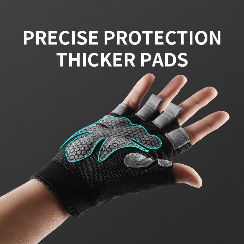 Athletic Gym Fitness Gloves Men and Women Weightlifting Breathable Non-Slip Silicone Half-Finger Bicycle Motorcycle Gloves