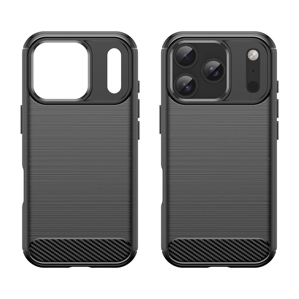 For iPhone 17 Pro Case Protective Phone Cover Carbon Fiber Texture Brushed