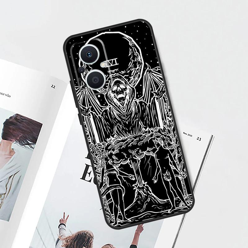 The Hermit Tarot Card Grim Reaper Case For OPPO Find X9 X5 X6 X8 Pro OPPO Reno 12F 14F 13F 11F 10 12 13 14 Pro 7 8 Lite Cover