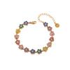 Adjustable Crystal Flower Bracelet Stainless Steel Stainless Steel Bracelet  Gift Giving