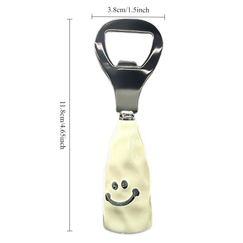 Cute Smiley Beer Bottle Opener Plastic Standing Wine Bottle Screwdriver Creative Stainless Steel Open Cap