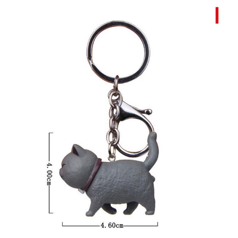 Cartoon Bow Cute Cat Keychain Bag Car Pendant Accessories Gift Creative Handmade Decoration Women KeyRing Car Trinket