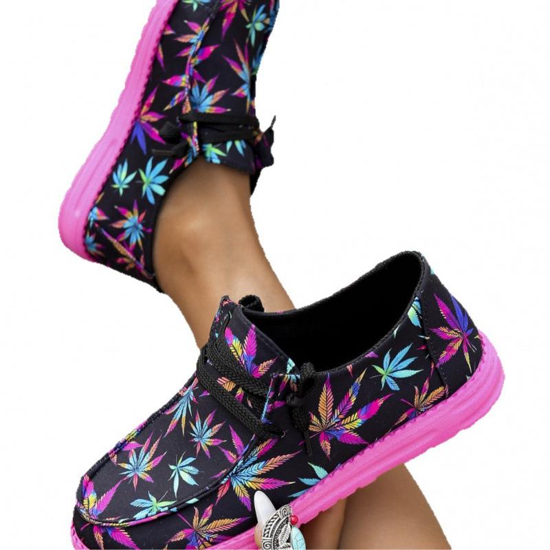 Neue große Schnürschuhe Farbe Low-Top Einzel-Schuhe Graffiti faul Leinwand flache Sohle Einzel-Schuhe