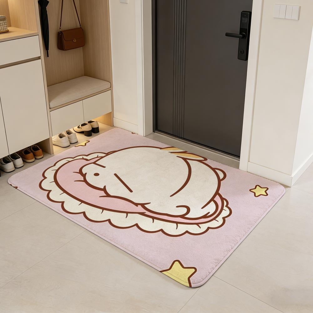 Anime M-MashiMaro Floor Mat Flannel Door Mat Non-Slip Absorbent Washable Indoor Home Rug