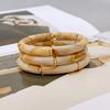 Trendy 3-delige Acryl Kralen Armband Set met Delicate Tinten voor Dames Dagelijkse Ensemble armband voor dames