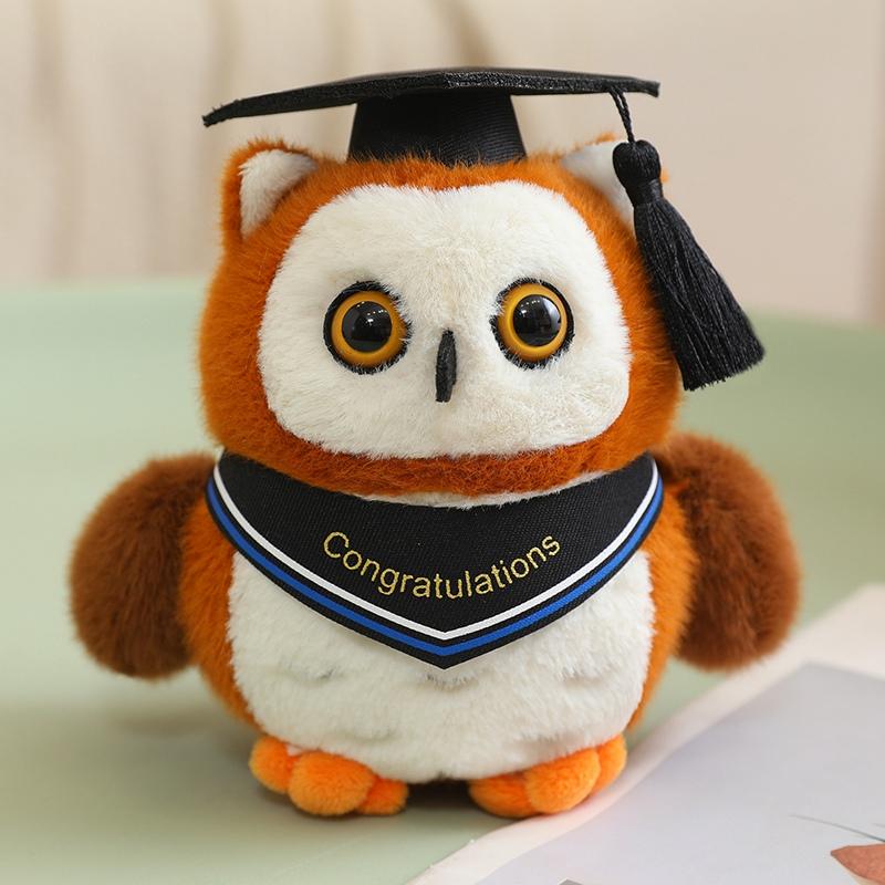 

16cm Doctor Owl Cute Plush Toy Small Bird Wear Doctor Hat Doll Girls Boys Graduation Gifts Cartoon Owl Toy Dolls 16cm синій