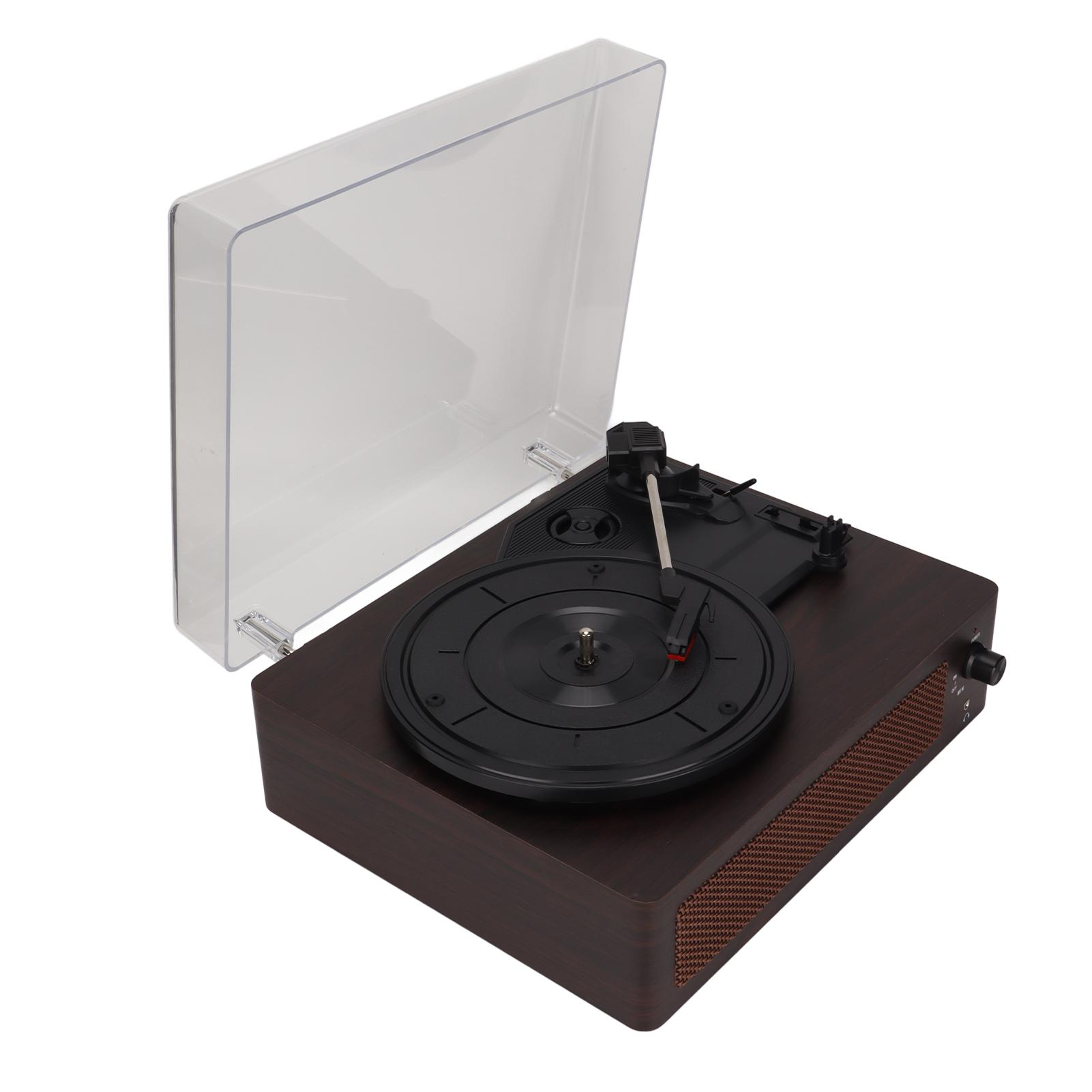 

Виниловый проигрыватель BT проигрыватель с ременным приводом 3 скорости пылезащитный встроенный динамик с крышкой винтаж