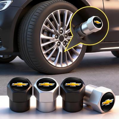 4 Pièces Bouchons de Valve de Roue de Voiture en Alliage Cache-Poussière pour Valves de Roue Accessoires Pour Spark Captiva Cruze Malibu Equinox Trax Camaro Blazer