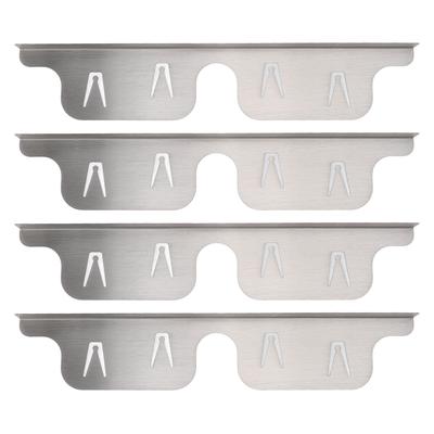 2 Paar Herdspaltabdeckung Edelstahl Füllstück Thekenschutz 35-70CM Dehnbar Silber
