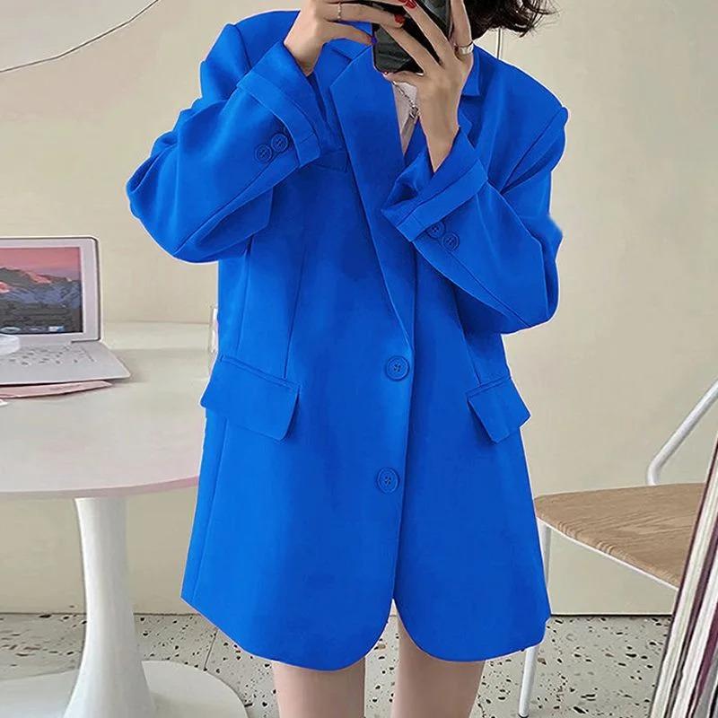 Spring Autumn Women Blazers Elegant Korean Casual Solid Suit Jacket Fashion Coats Office Lady Coat Outerwear
