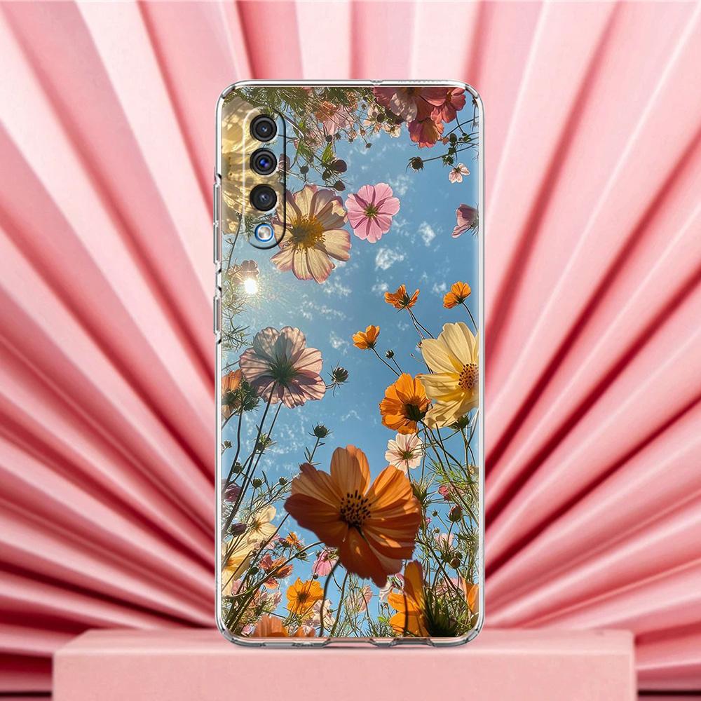 Phone Case For Samsung A56 A36 A26 A24 A16 A14 A12 A32 A50 A70 A22 A40 A34 A54 A42 A52 5G A04s A06 Cover Summer Colorful Flower