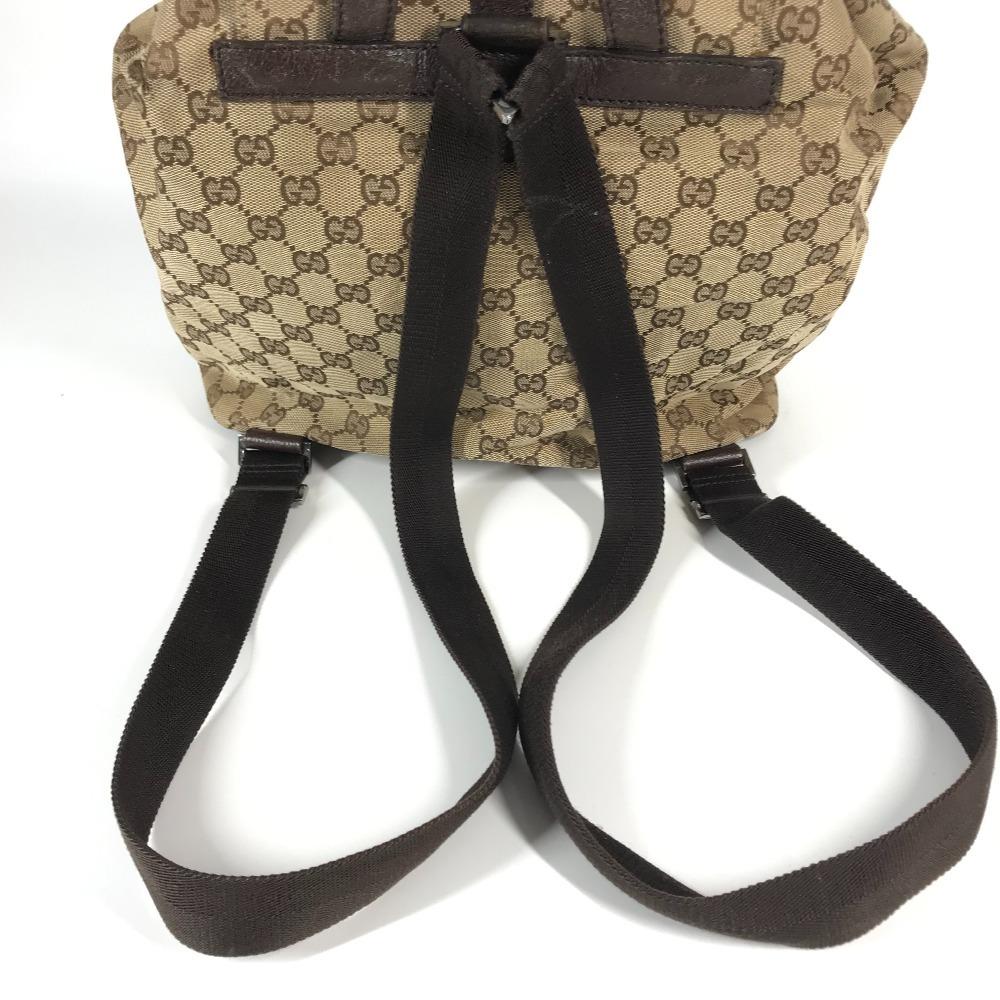 GUCCI 114552 GG logo backpack Bag Backpack GGCanvas/Leather Beige/Dark brown