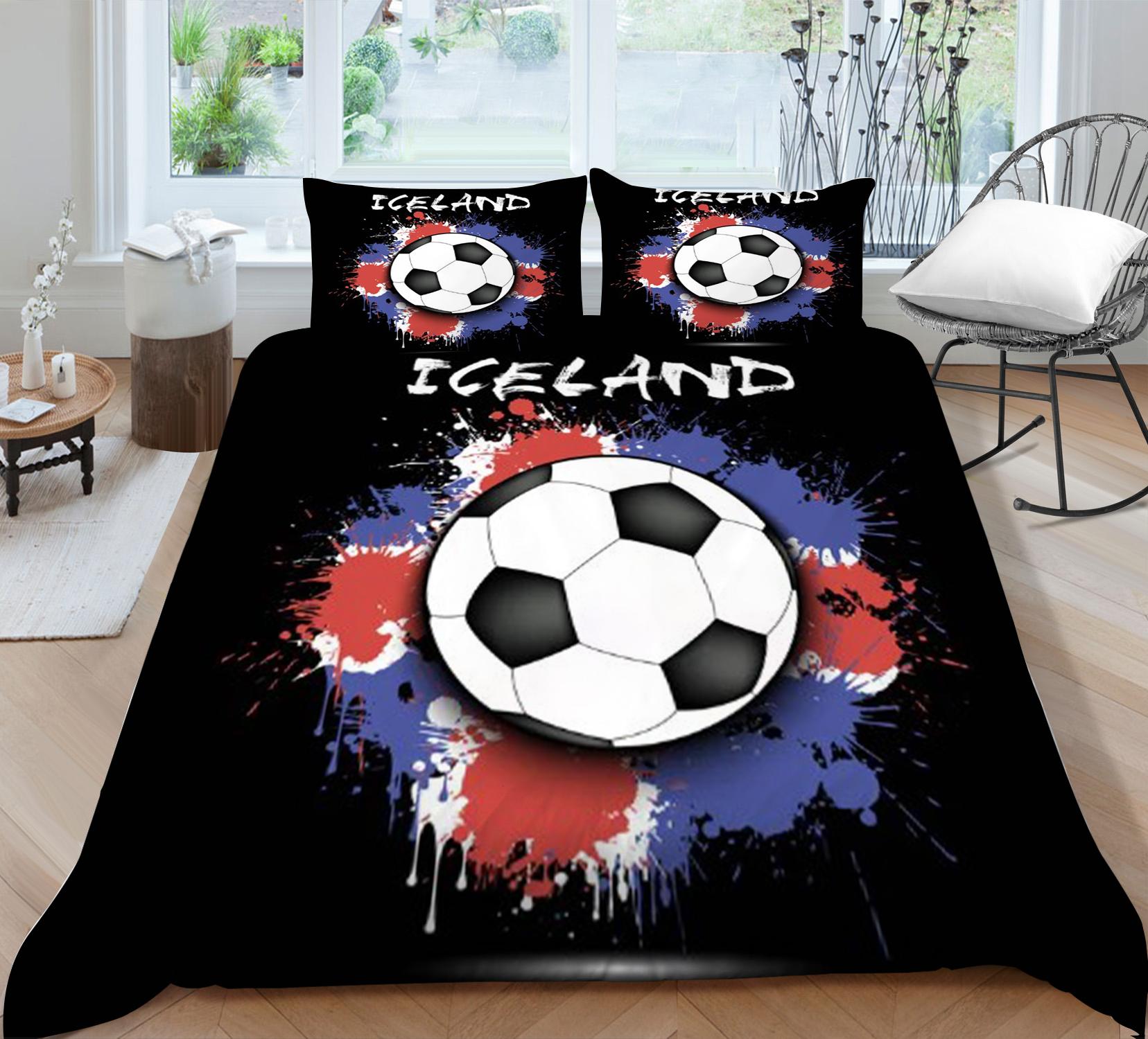 

Комплект постельного белья Пододеяльник 3D Принт Футбол Домашнее Покрывало на Кровать Пододеяльник Удобная Полиэстеровая Микрофибра Дышащий Single 135x200cm