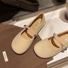 Flat Mary Jane shoes 2025 new spring and summer one-pedal French single shoes women's gentle wind evening shoes Doudou shoes