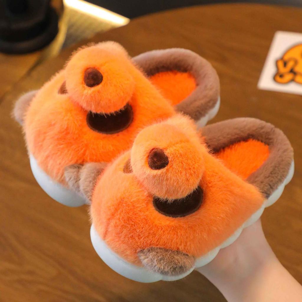 New Cute Panda Slippers Children's Designer Kids Funny Slides Indoor Home Shoes Boy Girl Furry Mules Winter Warm House Shoes