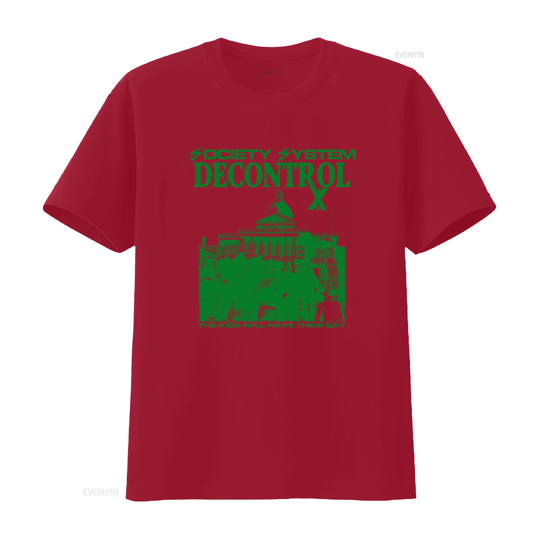 

SS Decontrol T Shirt Society System X Design with Capitol Building and Protest Scene Print The Kids Will Have Their Say Motif S