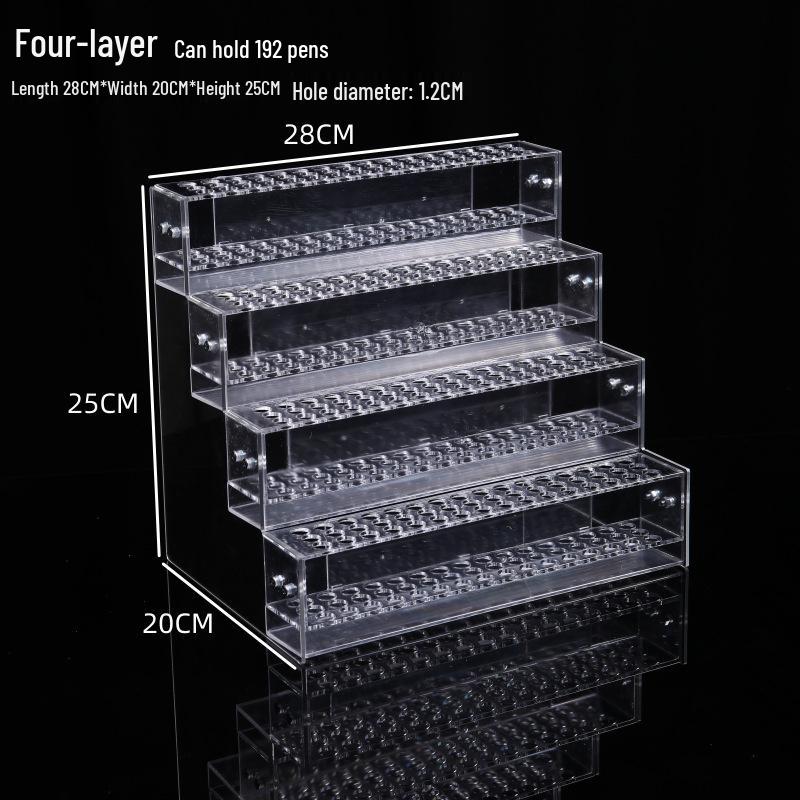 Acrylic Transparent Pen Holder: Large Capacity Desktop Organizer Stand for Stationery Storage and Display.