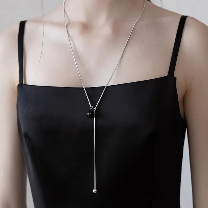 Gem Point Y-Line Long Necklace NZ2492
