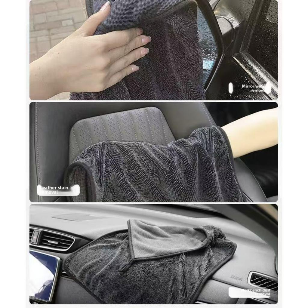 Dark Gray Car Ultra-fine Fiber Towel, Extra Large Strong Absorbent Car Wash Cloth, Tool Car Towel, Vehicle External Maintenance Ultra-fine Fiber Cloth