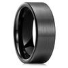 Simple 8mm Men Titanium Stainless Steel Rings Black Brushed Matte Finish Rings For Men Women Wedding Band  Drop Shipping