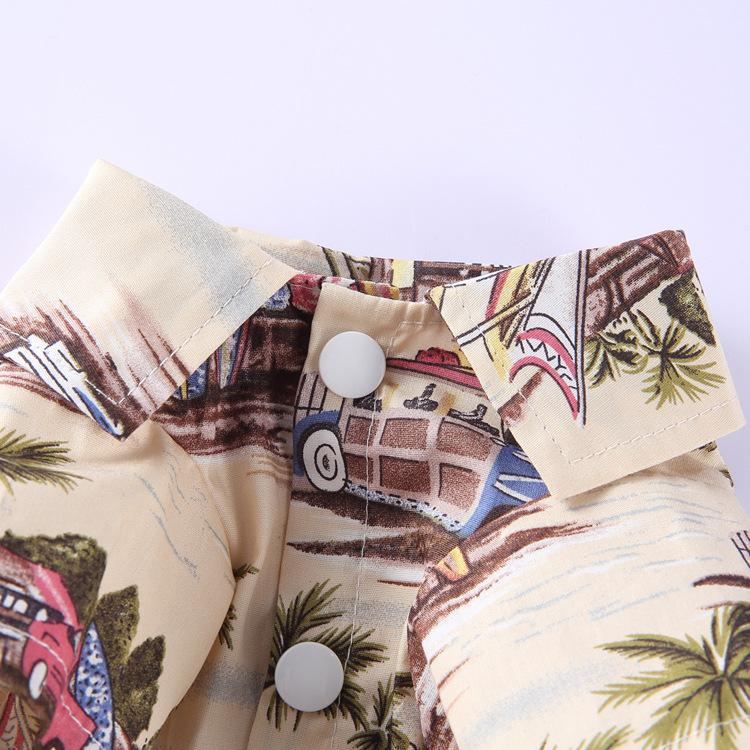 Spring and Summer Daisy Print Shirt Pet Hawaiian Shirt Pet Dog Clothes Pet Dog Beach Plaid Shirt