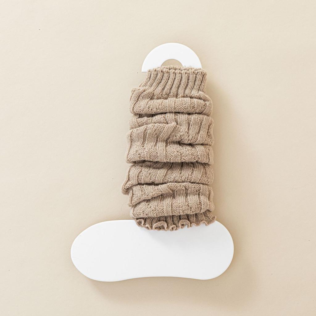 Lady Autumn and Winter Warm Solid Color Hemp Flower Wood Ear Calf Pile Stocking