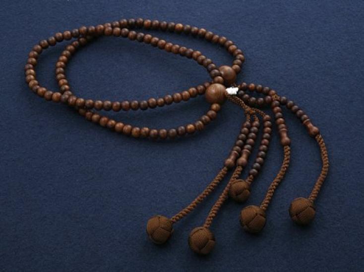 Kyoto Butsudan Hayashi Buddhist Prayer Beads, Nichiren Sect, 2 Shaku (1.2m), Sandalwood (Men's), Formal Style [Prayer Beads Bag Set] SM-059, Kyoto
