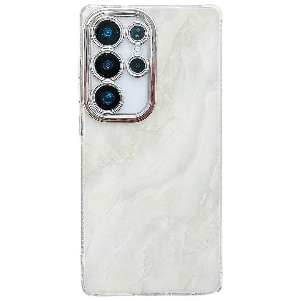 For Samsung Galaxy S25 Ultra Case IMD Marble Pattern Electroplated Protective Phone Cover