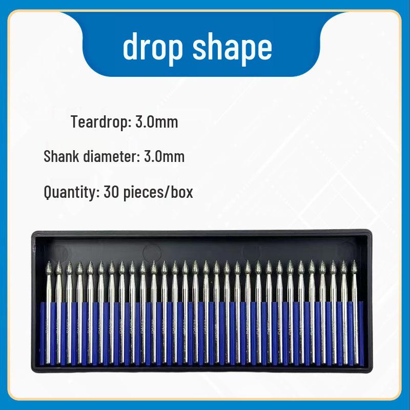 3mm Diamant-Karborund-Schleifkopf für Elektro-/Druckluftschleifer - Kugelförmige Nadel zum Gravieren & Aufbohren