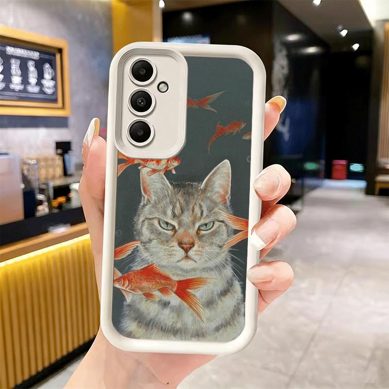Phone Case for Samsung Galaxy A17 A16 A15 A14 A13 Funny Cats Fashion Style A56 A36 A26 A55 A35 A25 A54 A34 A24 A53 A33 A23 A07 A