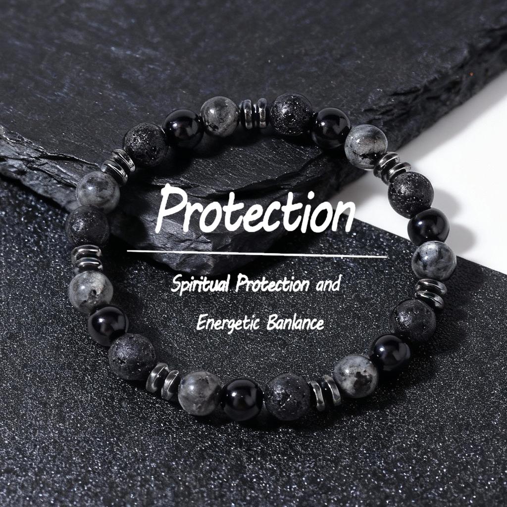 Sváteční Dárky Náramek z Korálků Černý Onyx, Lávový Kámen, Mapový Kámen a Hematit Odvážné Módní Šperky Pro Muže Denní Nošení Jednoduchý Všestranný Doplněk