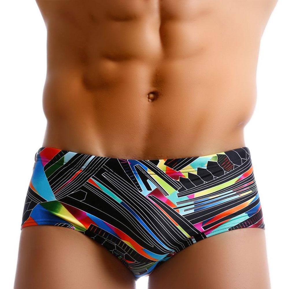 Herren-Badehose, modisch bedruckte Bikini-Shorts mit herausnehmbarer Polsterung