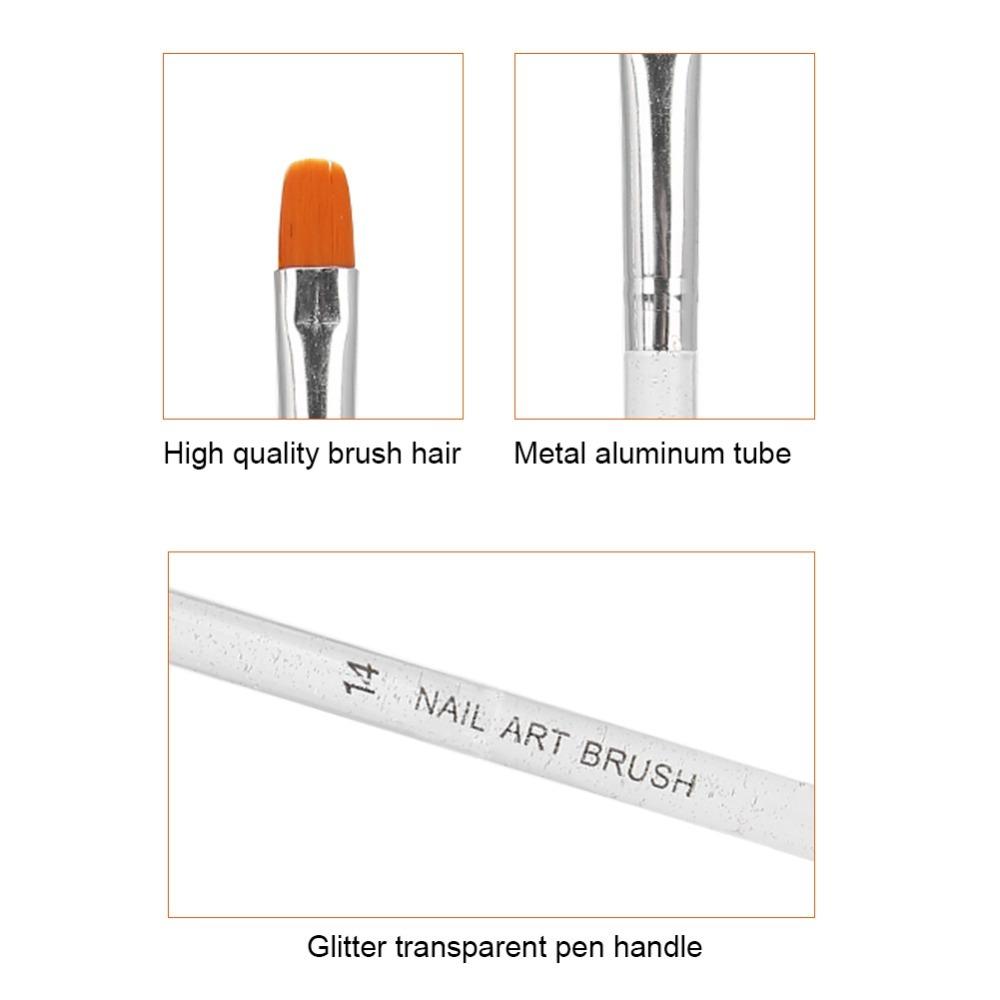 7pcs Oval Shape Oval Builder Gel Nail Brush Set French Tip Manicure