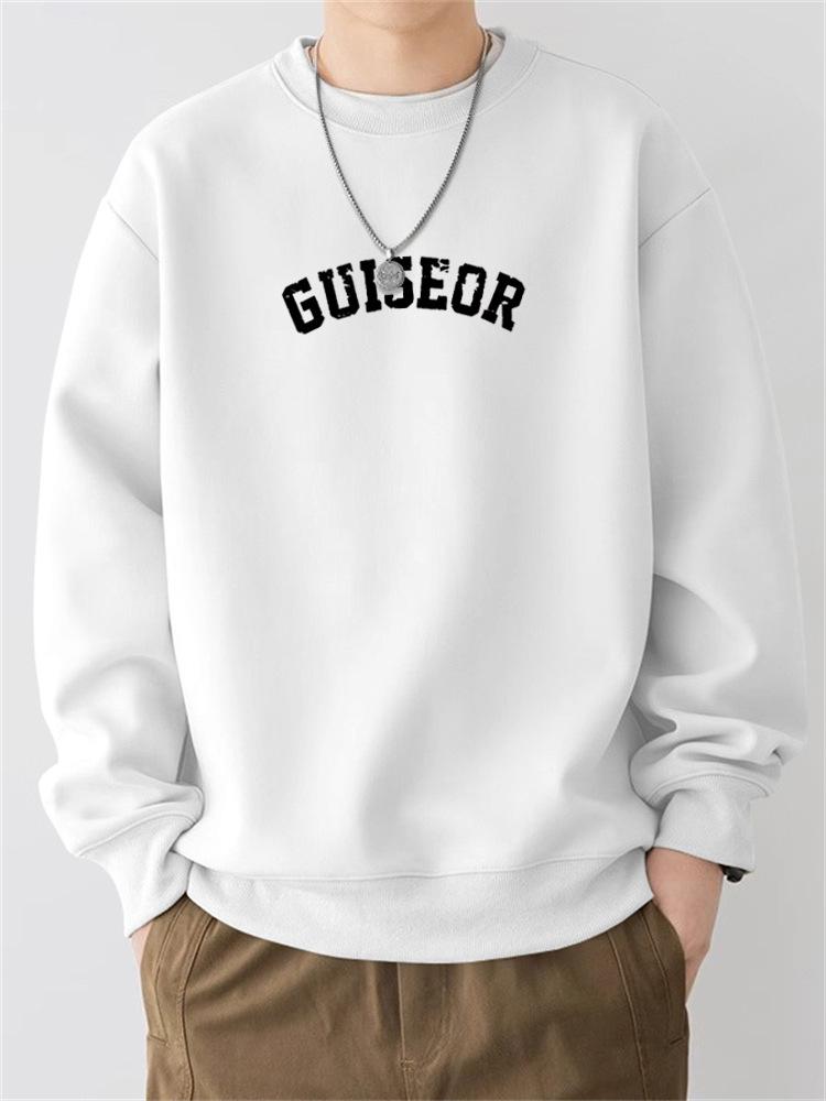 Men's Retro Heavyweight Crewneck Sweatshirt - Autumn/Winter Trendy Loose Pullover