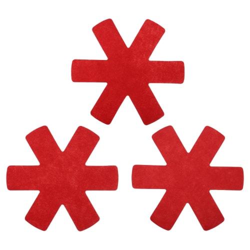 uxcell Pot and Pan Protectors, Set of 3, Stacking Felt Pan Protectors and Dividers for Glass Ceramic Plates, Red